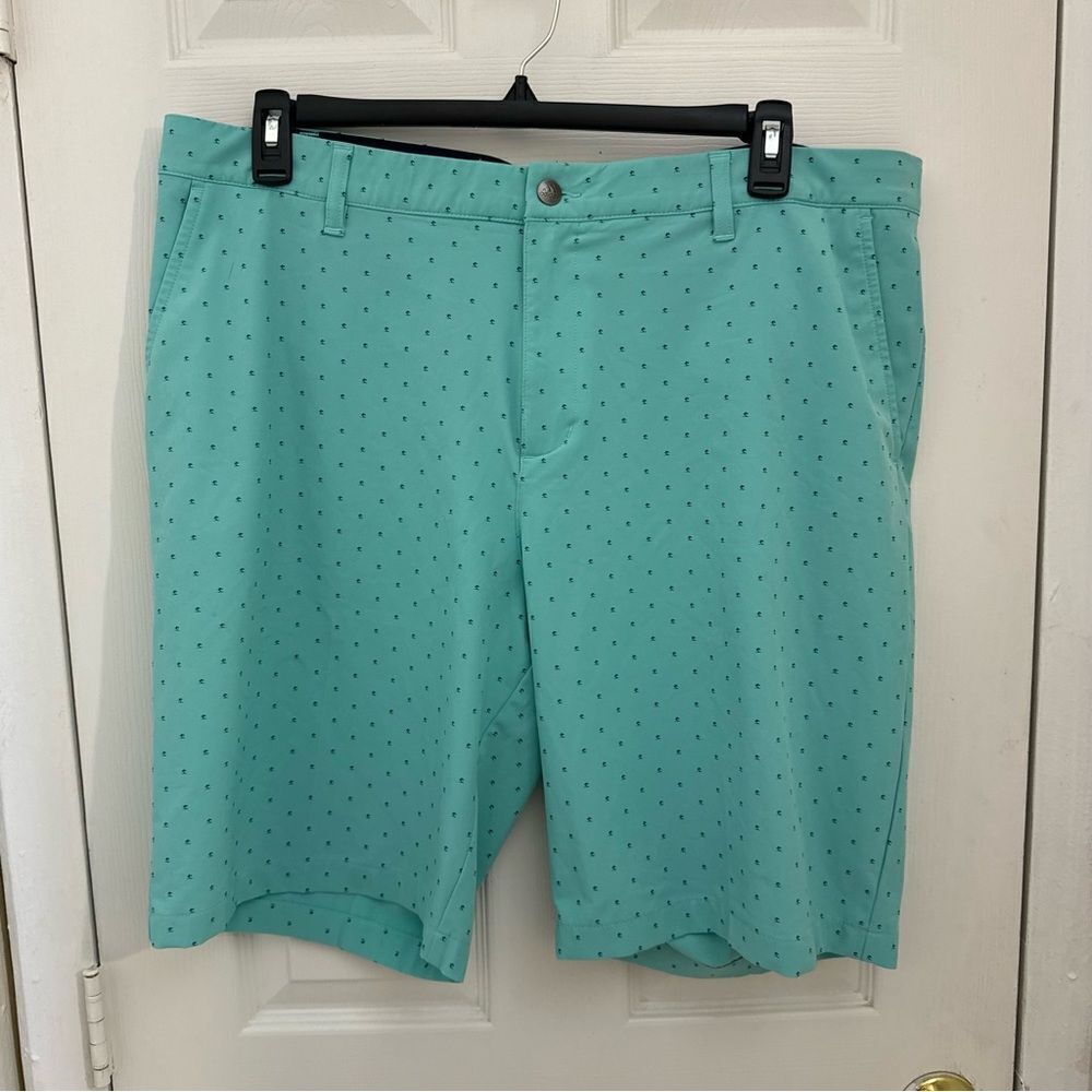 NWOT Adidas Men’s Golf Shorts Size 40 Palm Print Turquoise Teal Unlined